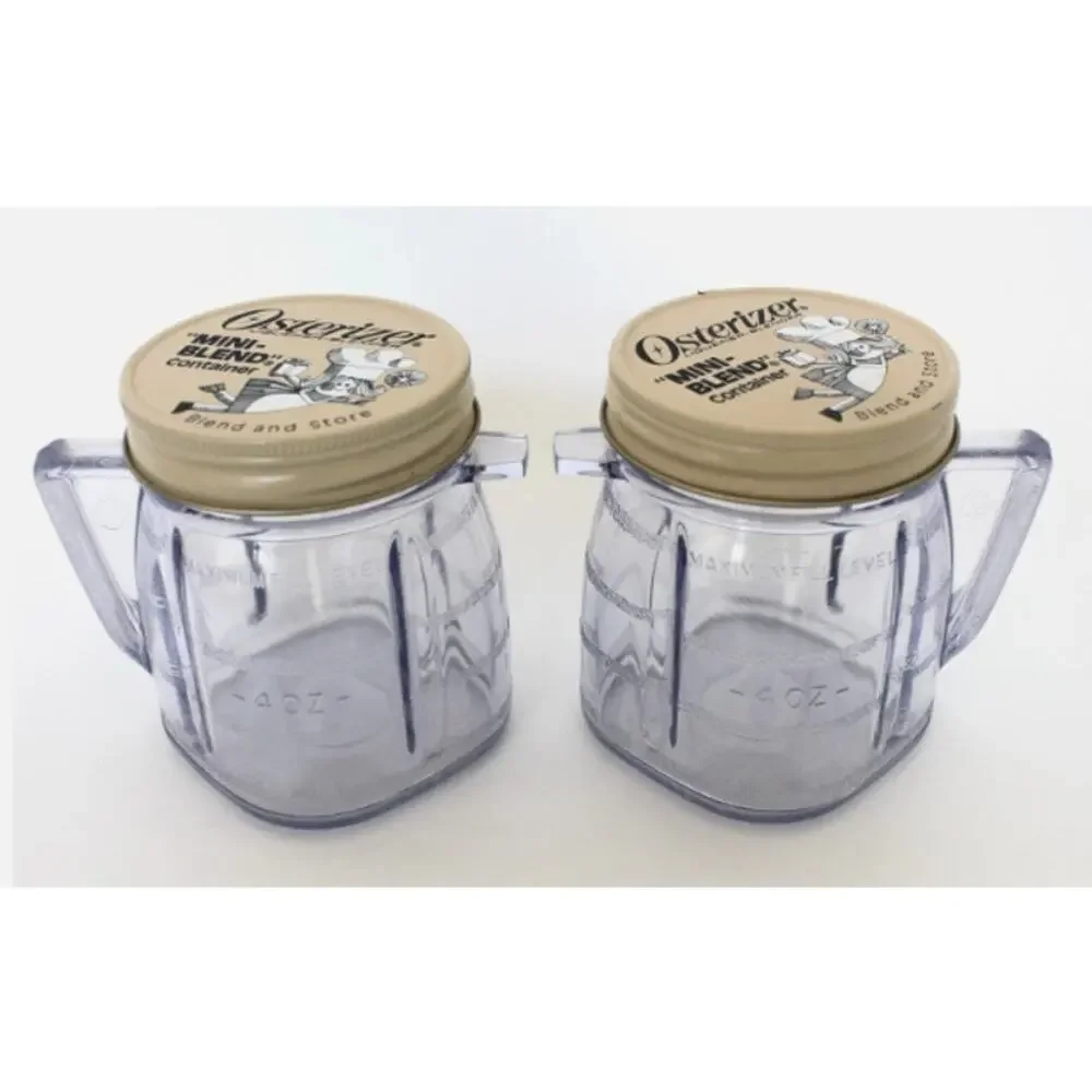 Vintage 1970's Osterizer Liquefier-Blender Mini Blend & Store Plastic Containers
